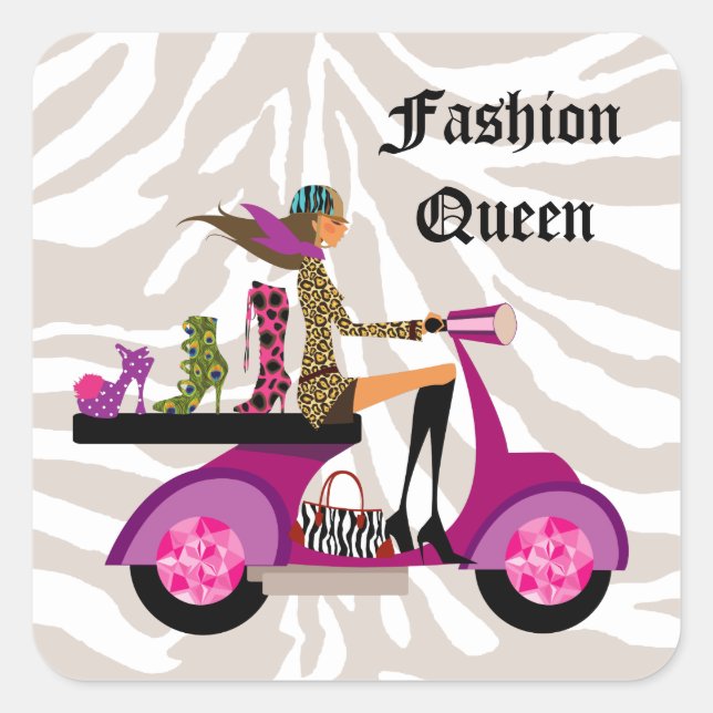 311 Mode Stickers Scooter Frauenschuhe Zebra (Vorderseite)