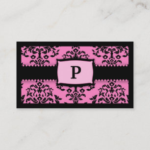 311-MonogramIcing auf dem Kuchen - rosa Lakritze 2 Visitenkarte