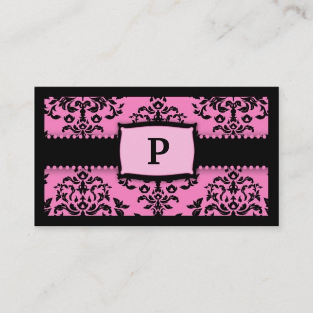 311-MonogramIcing auf dem Kuchen - rosa Lakritze 2 Visitenkarte (Vorderseite)