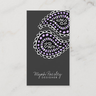 311 Myah Paisley Lavendel-Grau Visitenkarte
