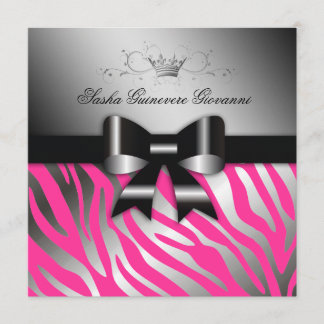 311 Nachtzebra-Schimmer-Schwarz-Bogen-Pink | 30 Einladung