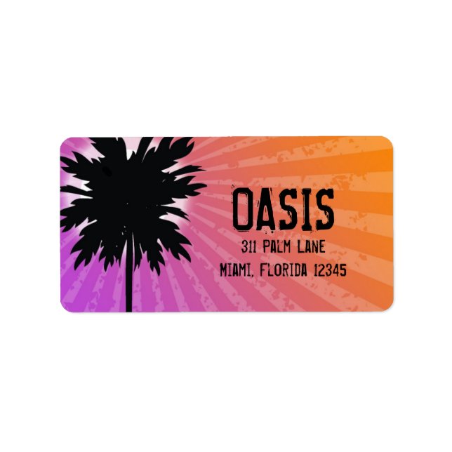 311 Oasis Palm Lila Adressaufkleber (Vorne)