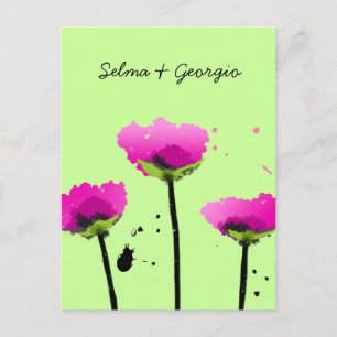 311-PASSIONATE POPPY SCRIPT LIMON EINLADUNGSPOSTKARTE