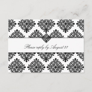 311 Phoebe Cream & Black Damask RSVP