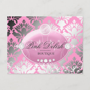 311 Pink-Fisch-Damaskasschimmer   Rosa Postkarte