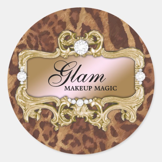 311 Pink Gold Glam Crazy Sticker Black Leopard (Vorderseite)