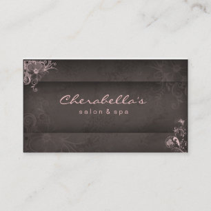 311 Pink Taupe Salon Spa Floral Visitenkarte