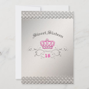 311-Queen for a Day Sweet Sixteen Hott Pink Einladung