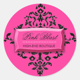 311-Rosa Blast #2 Hot Pink Damask Stickers