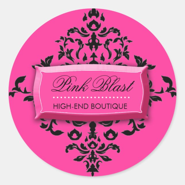 311-Rosa Blast #2 Hot Pink Damask Stickers (Vorderseite)