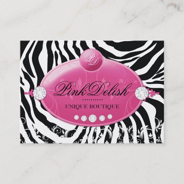 311 rosa Delish tiefrosa Zebra 3,5 x 2,5 Visitenkarte (Vorderseite)