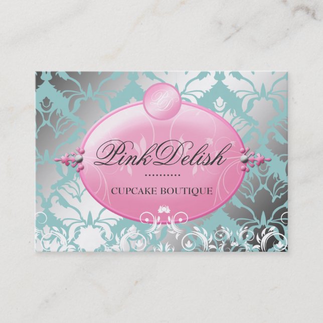 311 rosa Delish Version 2 aquamarine 3,5 x 2,5 Visitenkarte (Vorderseite)