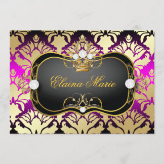 311 samtschwarzer Ciao Bella rosa Sass-Geburtstag Einladung