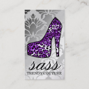 311 Sass-heiße lila Leopard-Ferse Visitenkarte