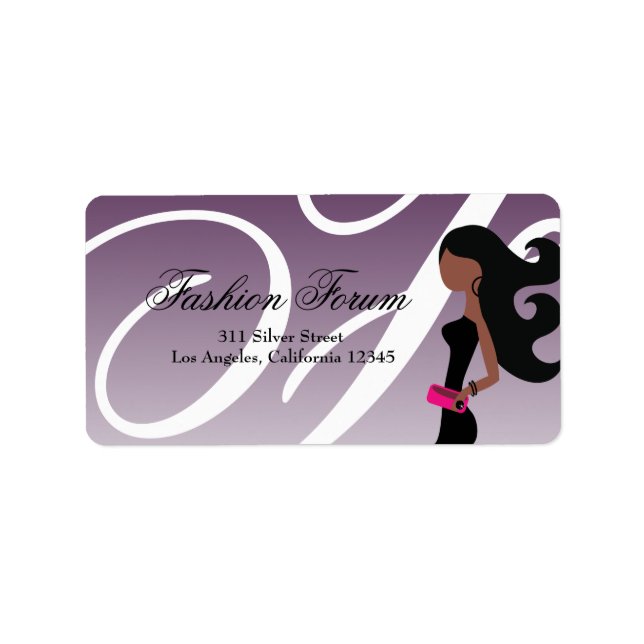 311 Sassy African American Fashionista Long Label Adressaufkleber (Vorne)