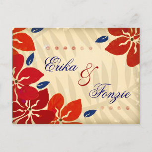 311-SAVE THE DATE VINTAGER 2 TROPISCHER STIL ANKÜNDIGUNGSPOSTKARTE