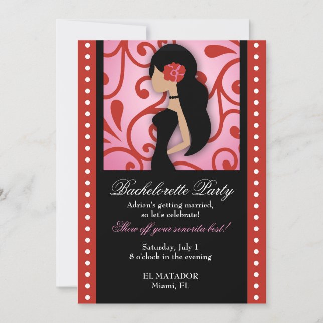 311 Senorita Bachelorette Einladung (Vorderseite)