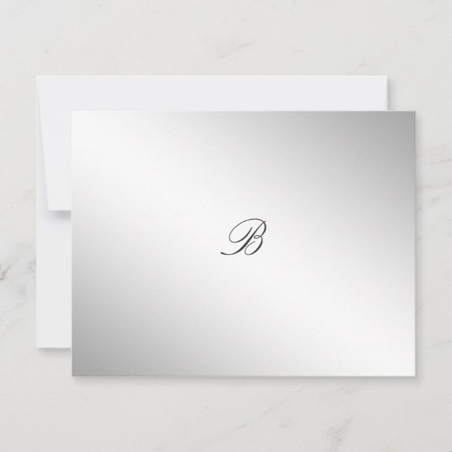 311-Silver Divine Charcoal Gray RSVP Karte (Vorderseite)