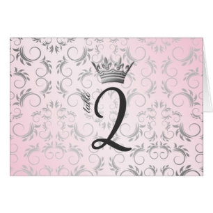 311-Silver erahnen süße rosa Tabellen-Karte