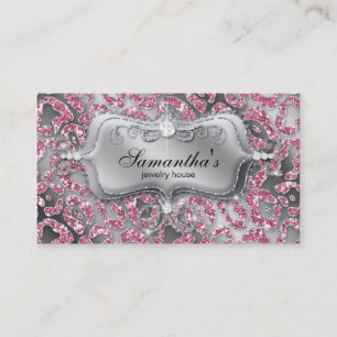 311 Sparkle Juwelry Zebra Classy Pink Visitenkarte