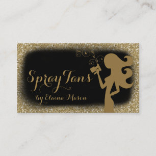 311 Spray Tan Mädchen Gold Glitter Schwarz Visitenkarte
