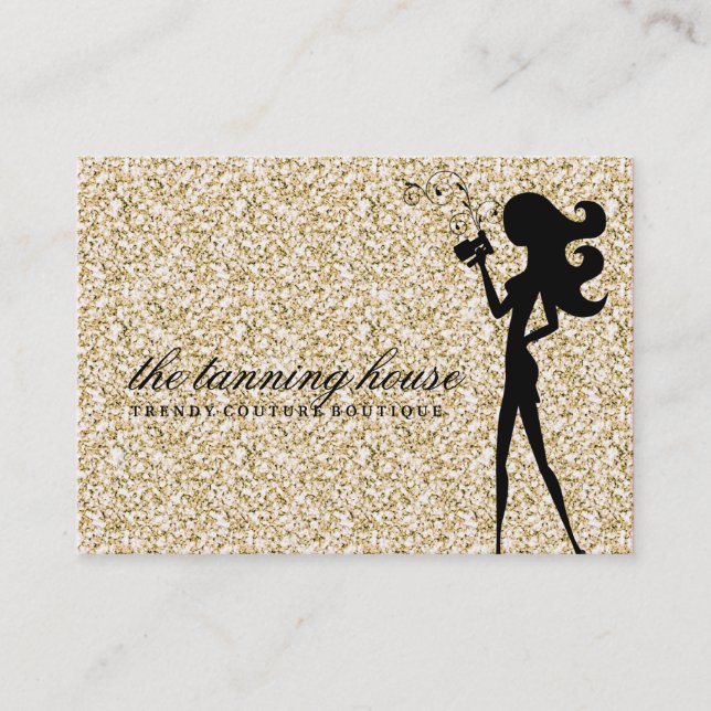 311 Spray-TANfashionista-Silhouette-Goldschein Visitenkarte (Vorderseite)