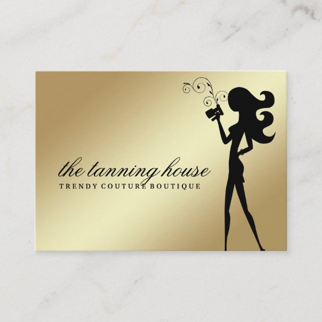 311 Spray-TANfashionista-Silhouette-Goldsteigung Visitenkarte (Vorderseite)
