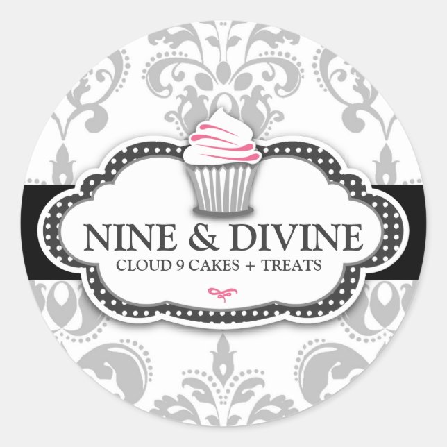 311 Sticker Cupcake blanc gris divin (Devant)