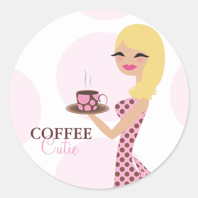 311 Süsse Blonde Wavy Sticker (Vorderseite)