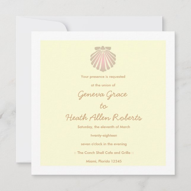 311-Sweet Muschel Ecru Einladung (Vorderseite)