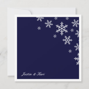311-Sweet Snowflake Navy Blue Metallic Einladung