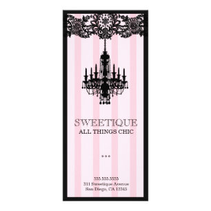 311 Sweetique Pink Stripes Menu Karte Werbekarte