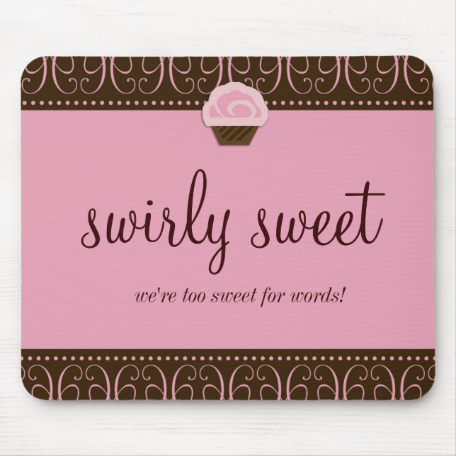 311-Swirly süßes rosa Mousepad (Vorne)
