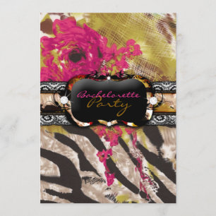311 Tigresszebra-Rosen-Rosa Einladung