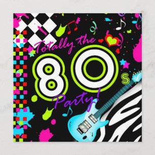 311 total das 80er Party - Türkis-Gitarre Einladung