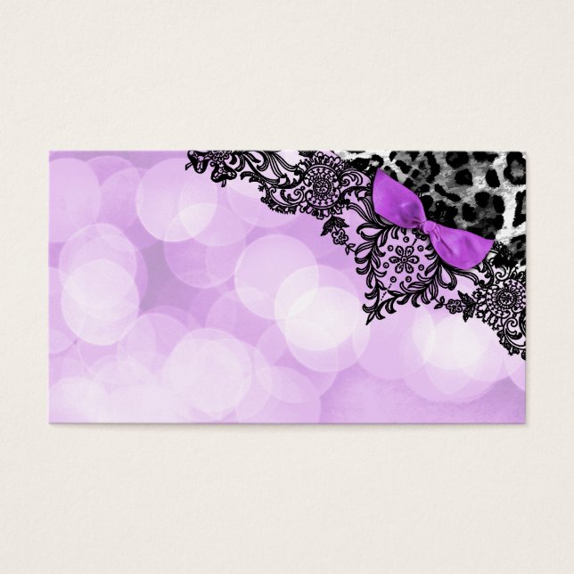 311 Traum in Leopard und Lace Violet Name Card (Vorderseite)