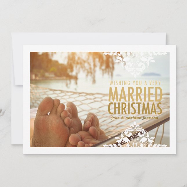 311 Très marié Noël Tan Carte photo de vacances (Devant)