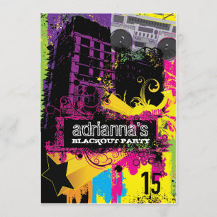 311 Urban Setting Blackout Party Einladung