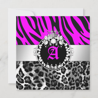 311 Zebra-LeoTique Diamonds Kisses Neon Pink Einladung