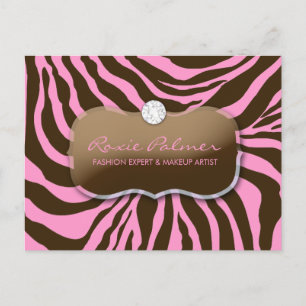 311-Zebra Teaze Rosa Bliss Postkarte
