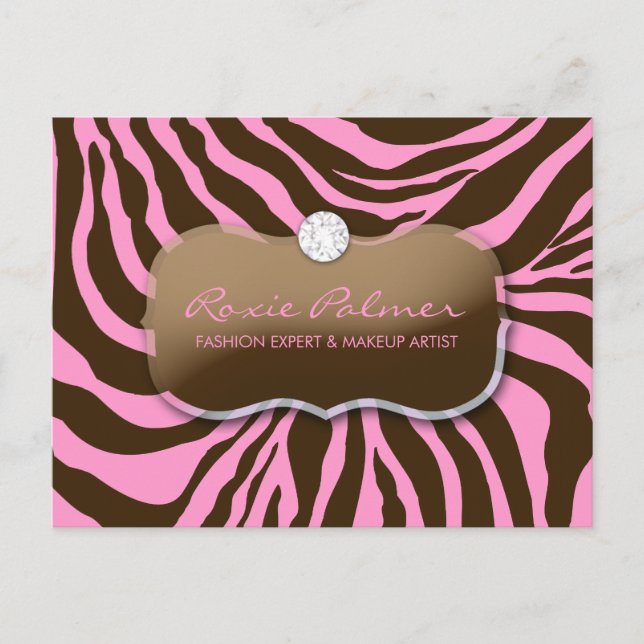 311-Zebra Teaze | Rosa Bliss Postkarte (Vorderseite)