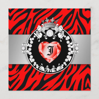311 Zebra Tique Kiss Queen of Hearts Sweet16 Einladung