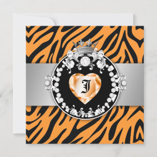 311 Zebra Tique Kiss Queen of Hearts Sweet 16 Einladung