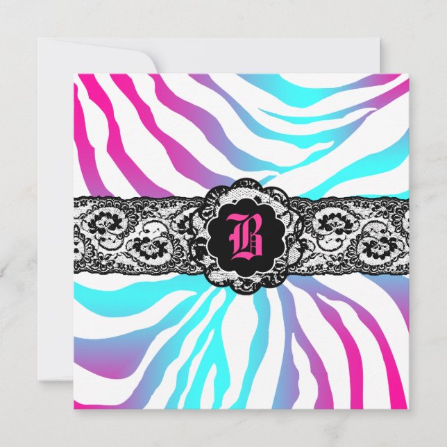 311 Zees Safari Electric Blue Einladung (Vorderseite)