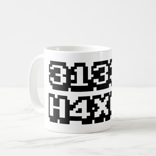 31337 H4X0R KAFFEETASSE (Vorderseite Links)