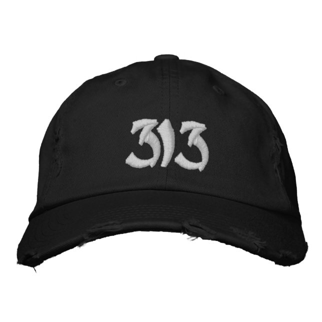 313 Casquette brodé, Casquette de base en laine so (Devant)