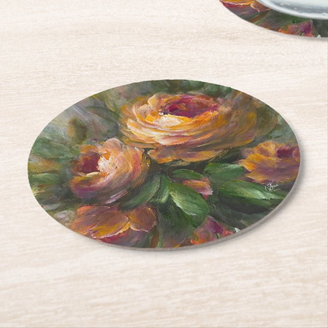 315 Roses Runder Pappuntersetzer (Angewinkelt)
