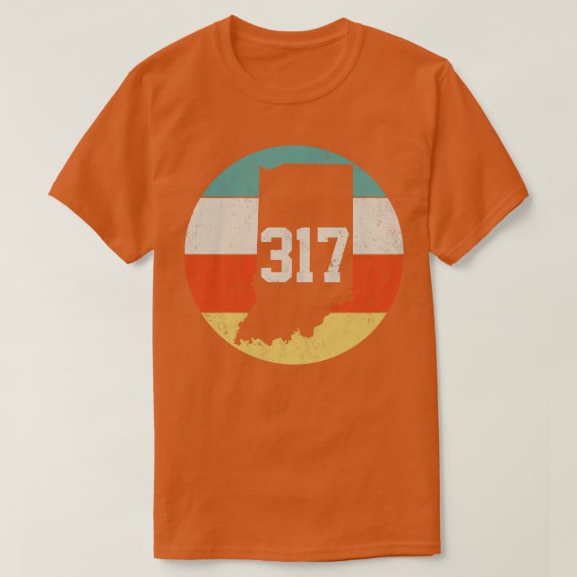 317 Area Code Indiana Retro Vintag T-Shirt (Design vorne)
