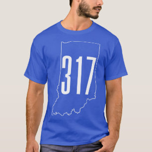 317 Area Code Indianapolis Indiana Karte T-Shirt