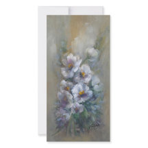 318 weiß floral 4 x 8" Karte